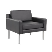 Boss Black Antimicrobial Vinyl Lounge Chair, BR8001AM-BK
